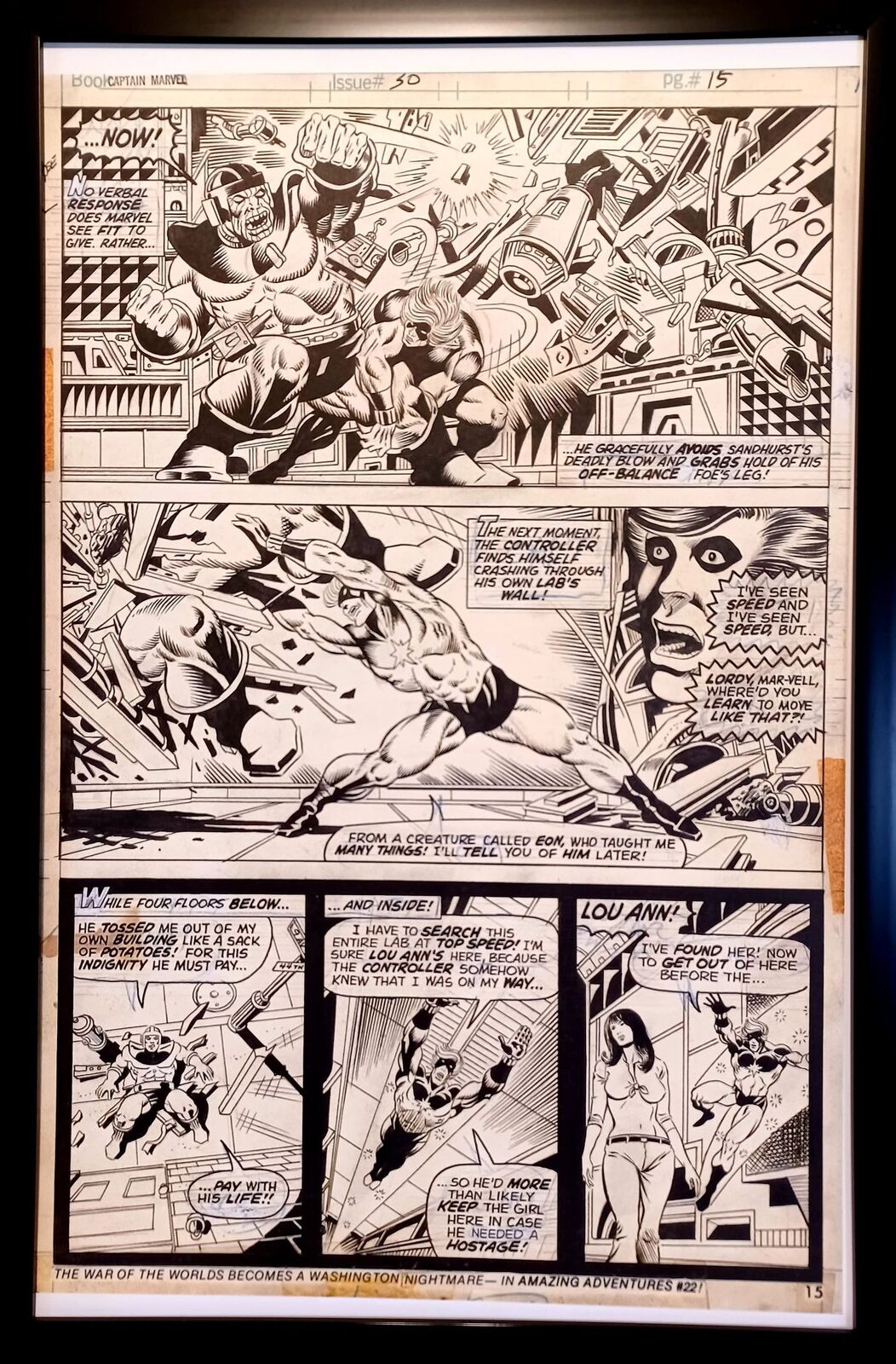 Captain Marvel #30 pg. 15 by Jim Starlin 11x17 FRAMED Original Art Print Comic P