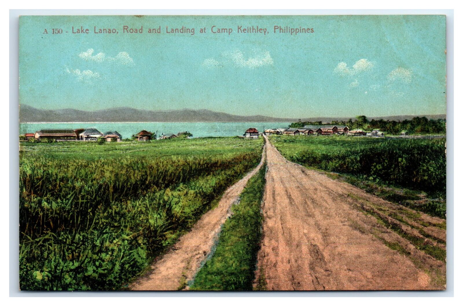 c1910s Camp Keithly,Phillipines  Postcard - A 150 LAKE LANAO ROAD LANDING
