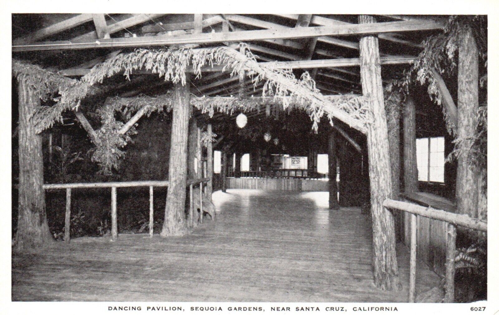 Postcard CA near Santa Cruz Dancing Pavilion Sequoia Gardens Vintage PC f4671