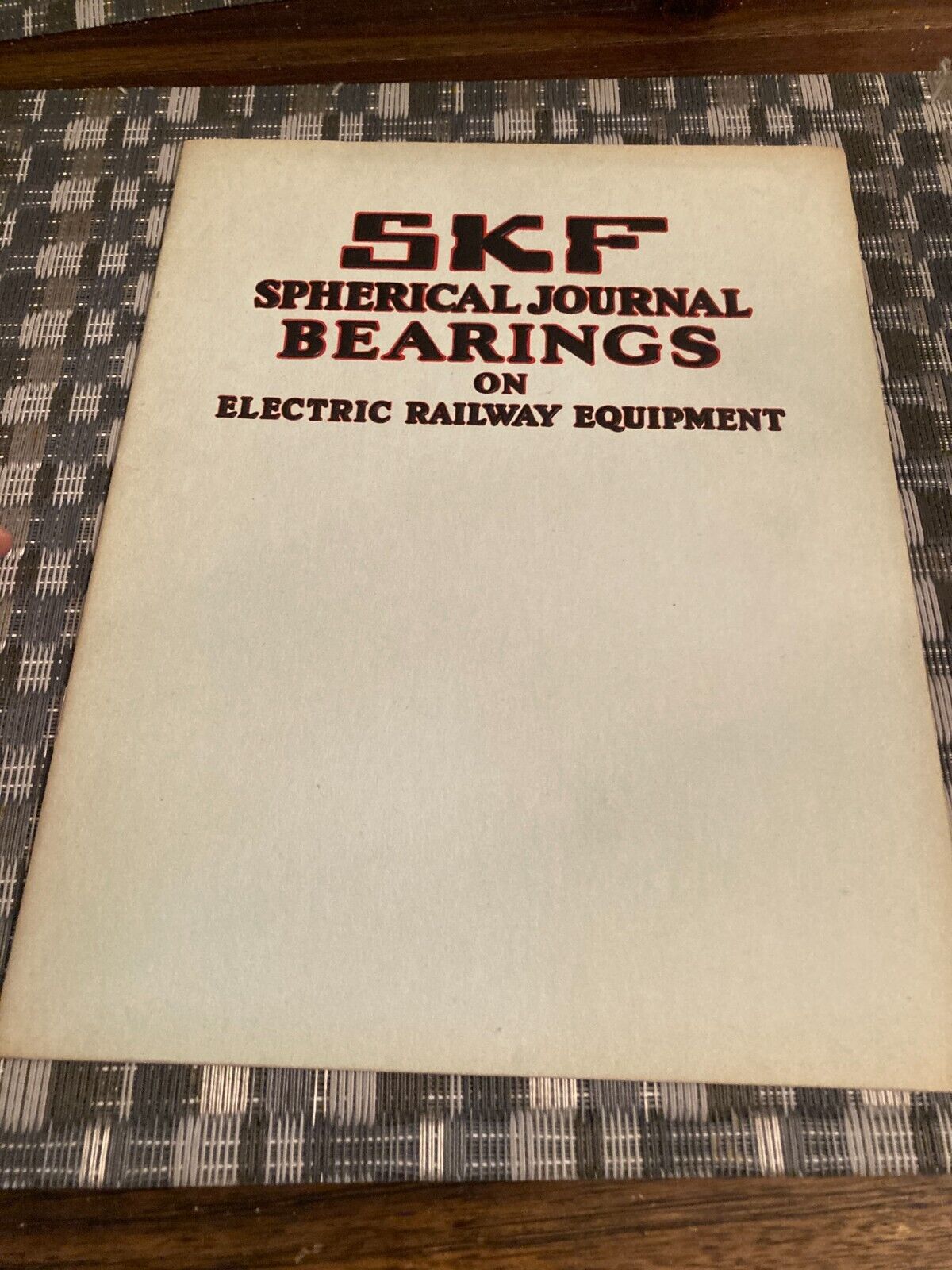 SKF Spherical Journal Bearings on Electric Railway Equipment 1927 RARE