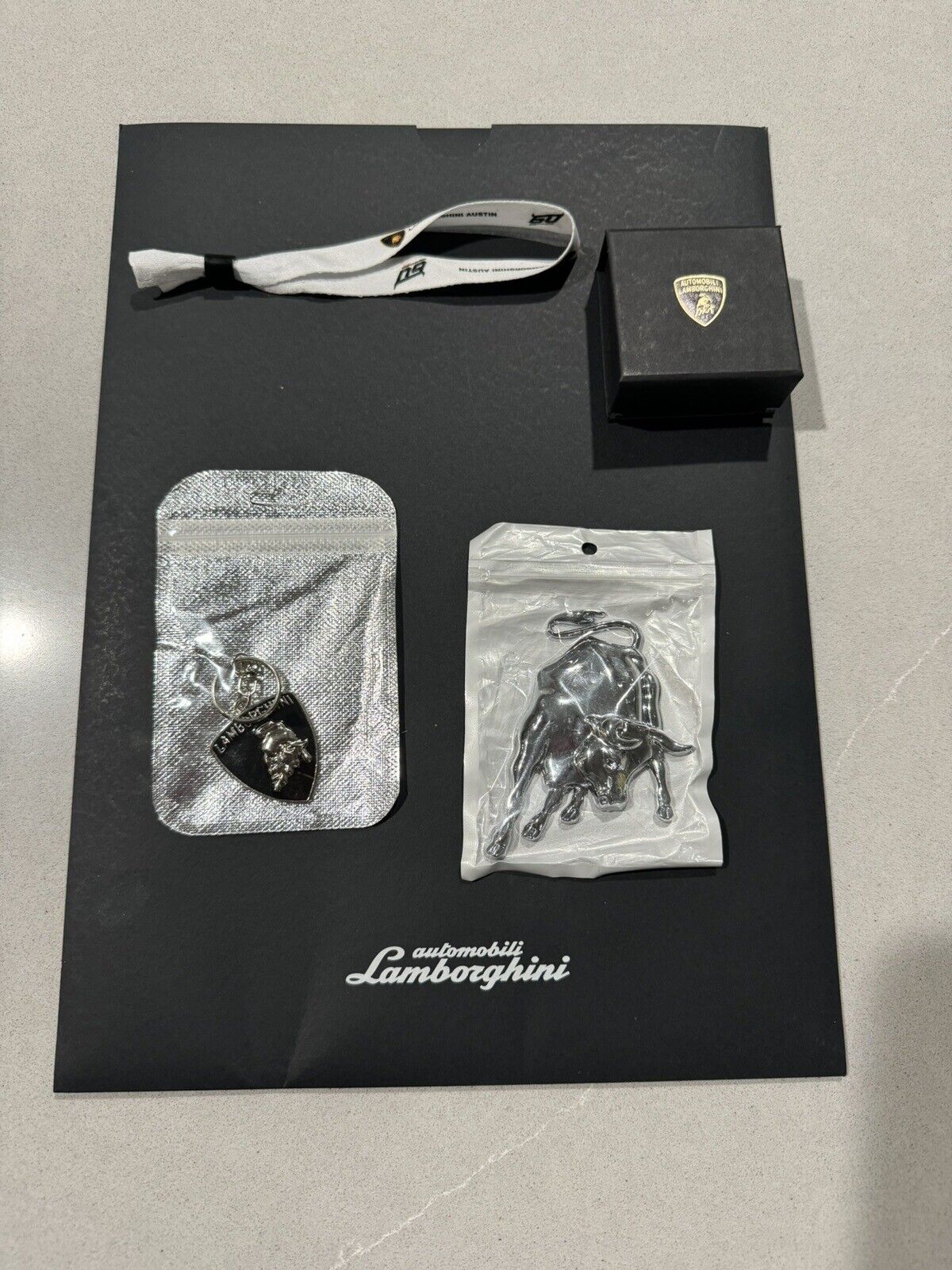 OEM Lamborghini 60th Anniversary Ltd. Ed. Lapel Pin Key Fob Artwork & More RARE