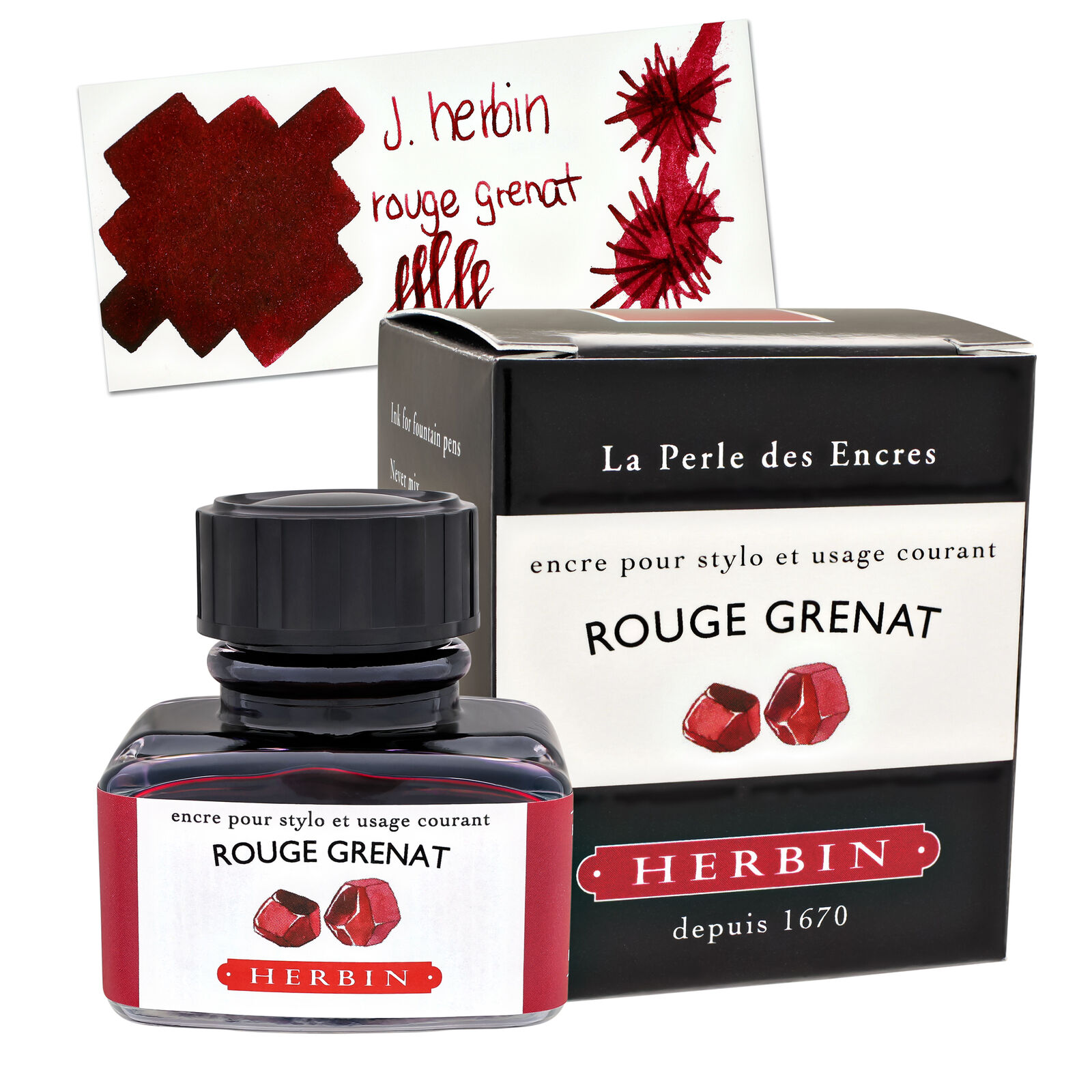 J. Herbin Bottled Ink for Fountain Pens 30mL - Rouge Grenat H130-29