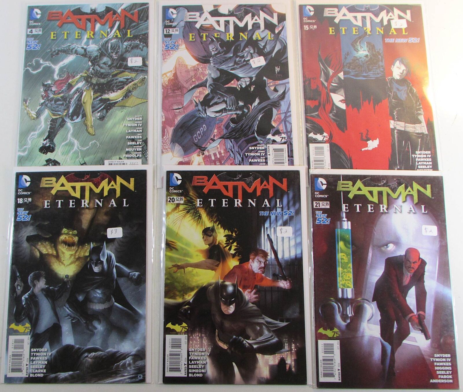 2014 Batman Eternal Lot of 6 #4,12,15,18,20,21 DC Comics 1st Print Comic Books