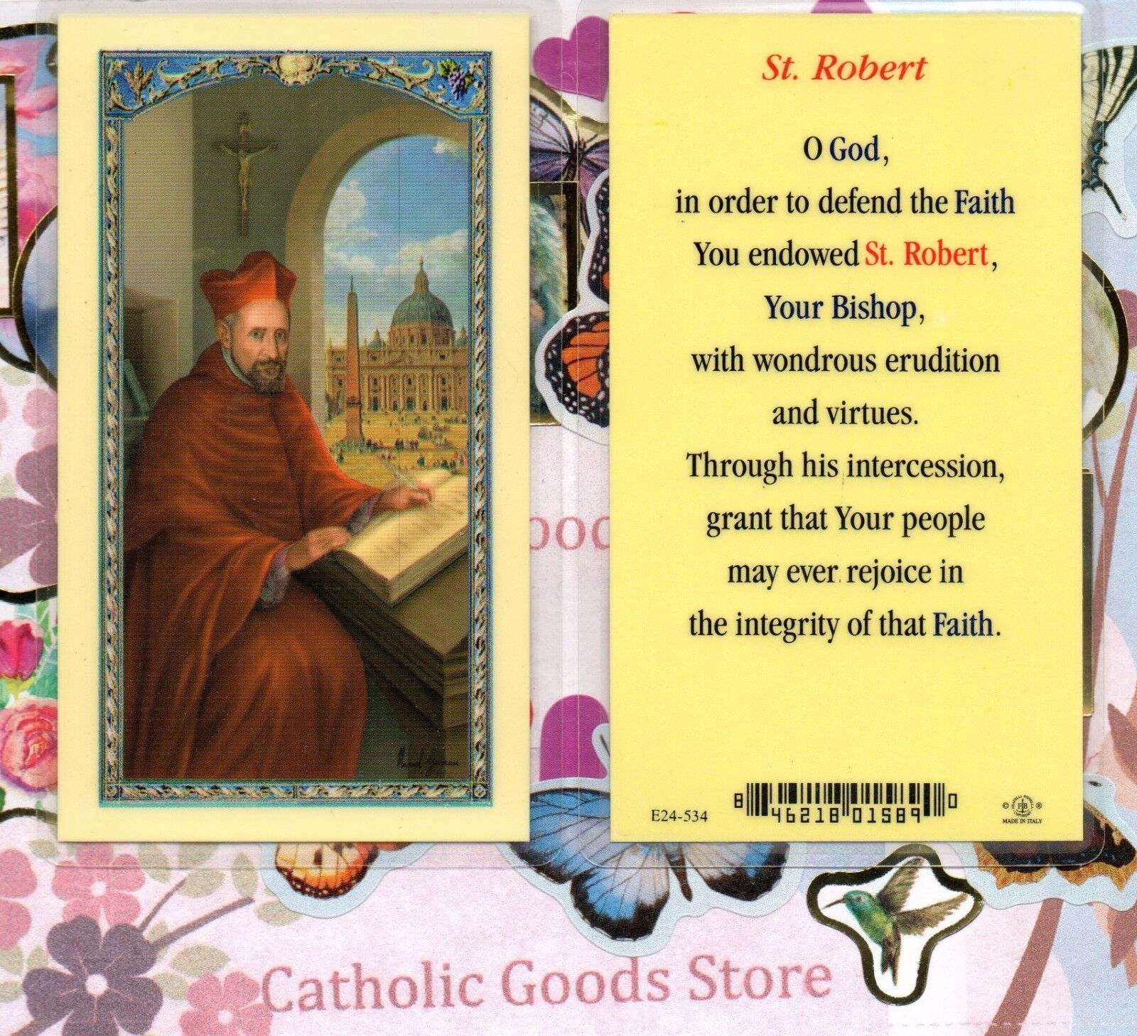 Saint St. Saint Robert with Prayer - Laminated Holy Card
