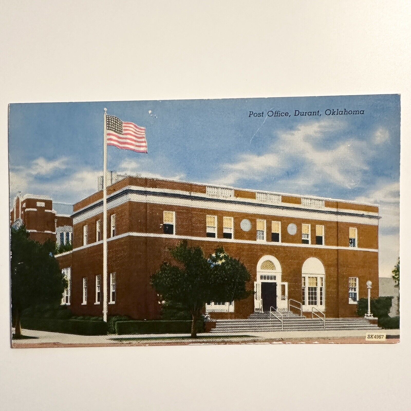 Postcard U.S. Post Office Durant Oklahoma Unposted Vintage c1950s