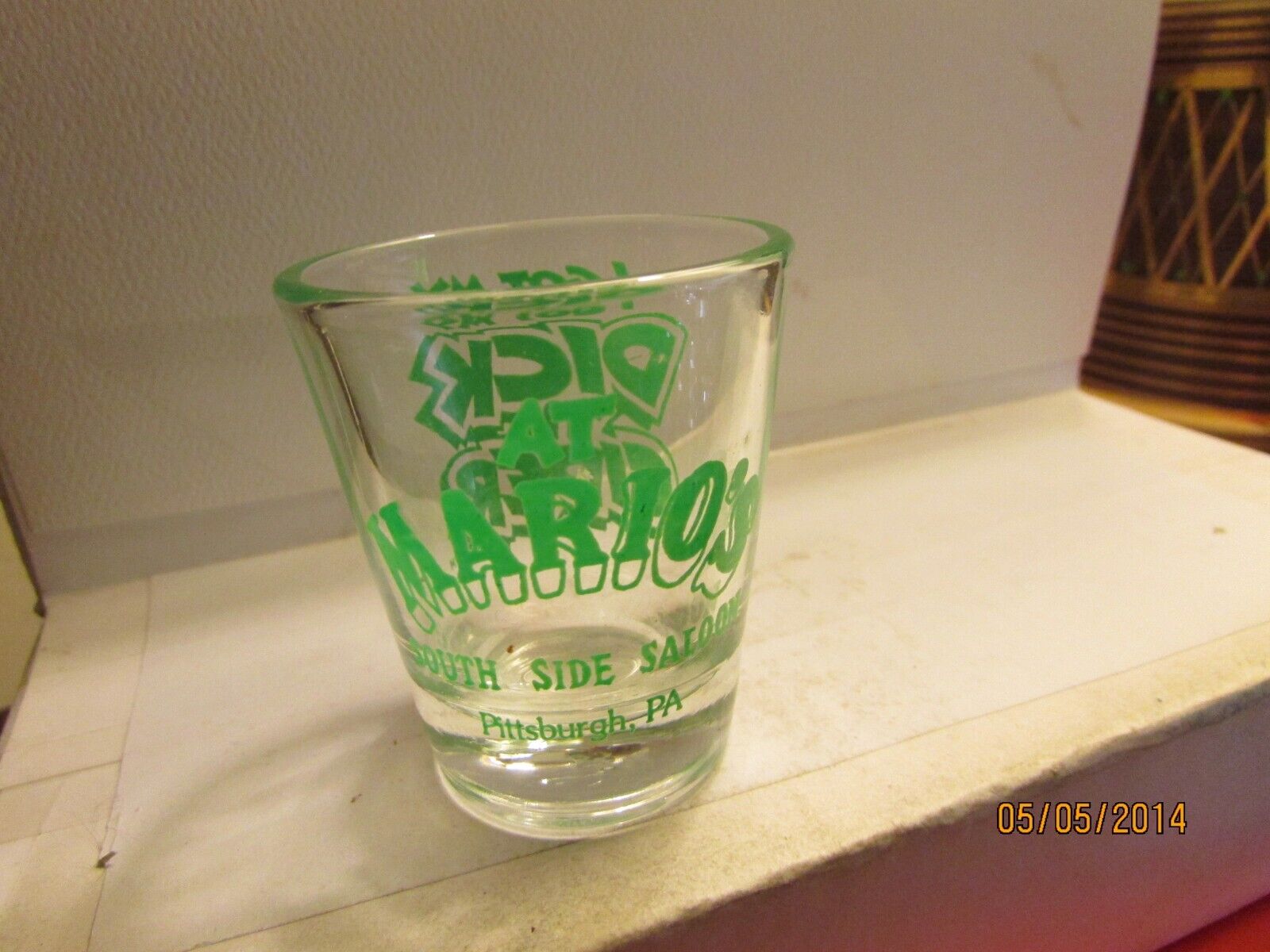 VINTAGE MARIO\'S SOUTH SIDE SALOON PITTSBURGH, Dick n\' Cider SHOT GLASS