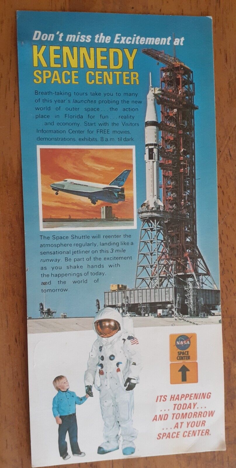 Vintage 1970s NASA Kennedy Space Center Visitor Travel Brochure Flyer Bus Tour