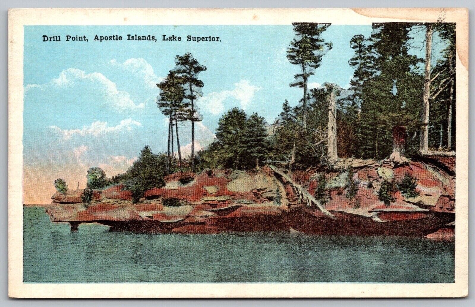 Drill Point Apostle Islands Lake Superior Lakefront Forest Vintage UNP Postcard