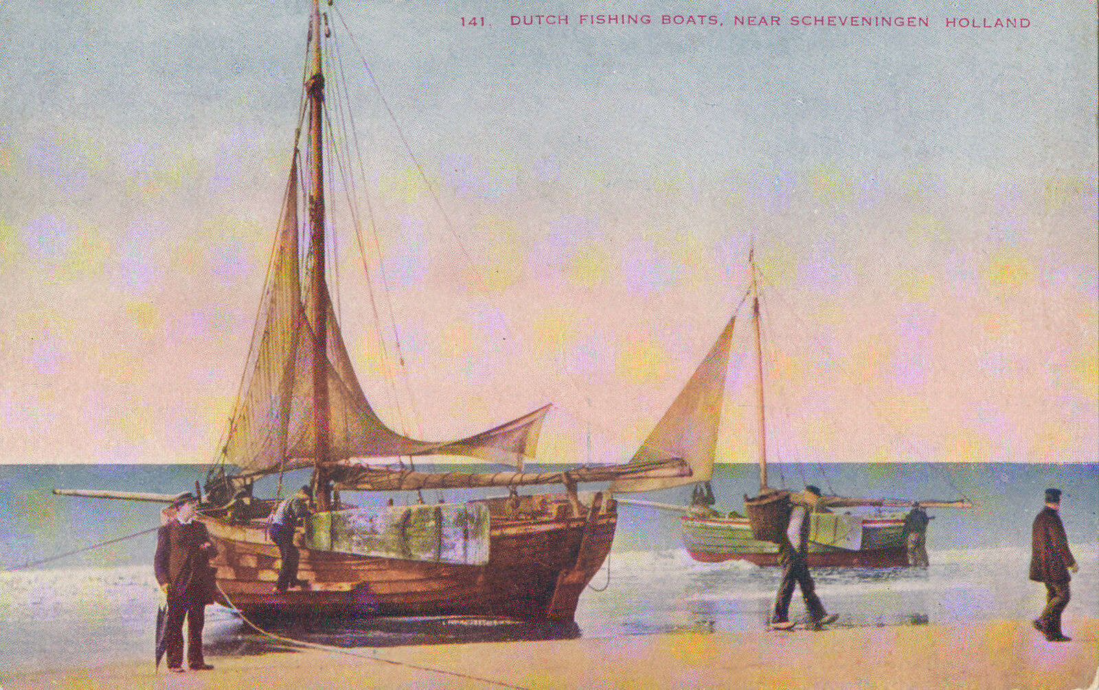 Dutch Fishing Boats near Scheveningen Holland postcard #141