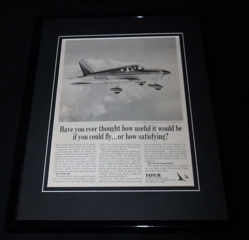 1968 Piper Aircraft Corporation Framed 11x14 ORIGINAL Vintage Advertisement