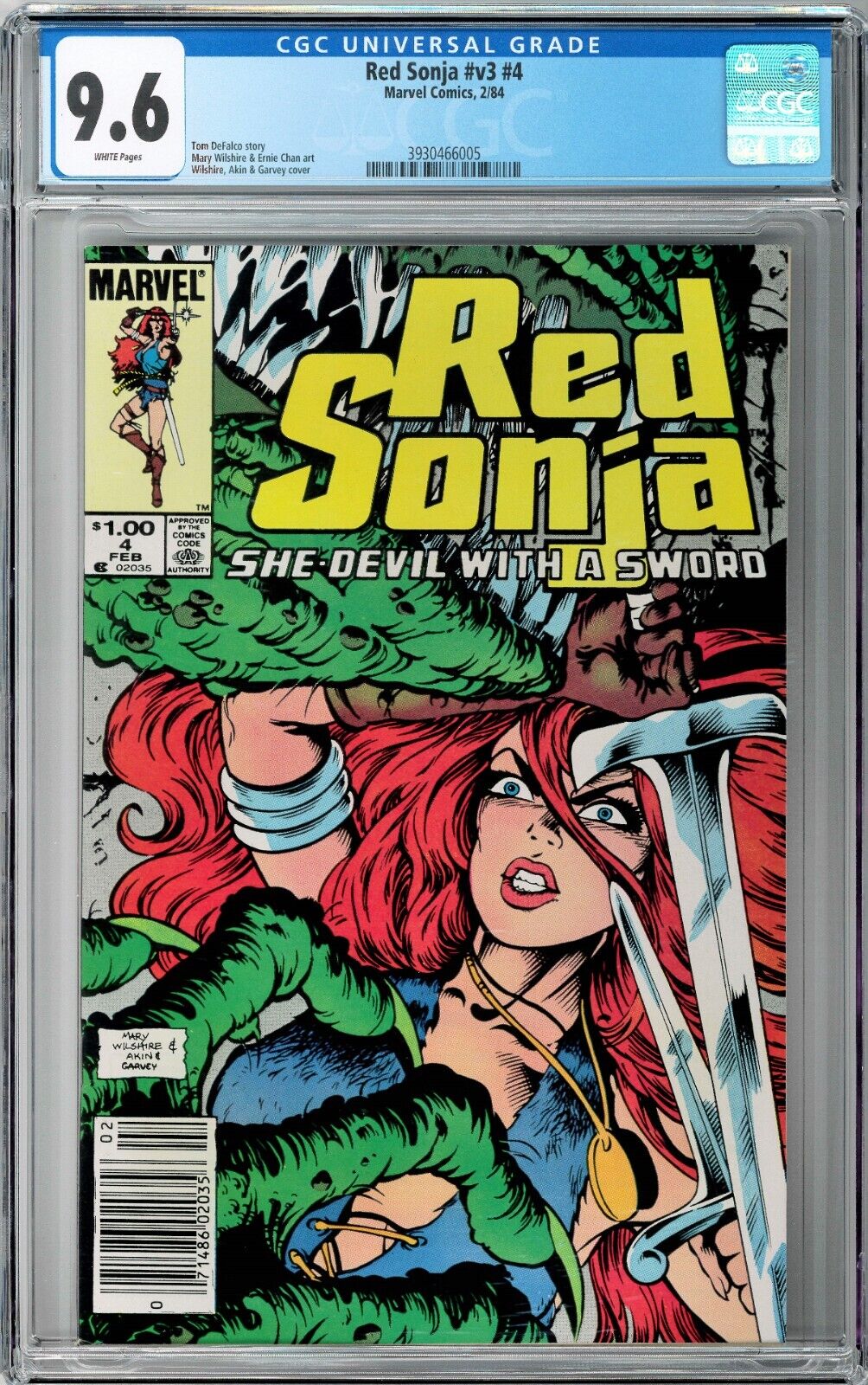 Red Sonja v3 #4 CGC 9.6 (Feb 1984, Marvel) Tom DeFalco Story Mary Wilshire Cover