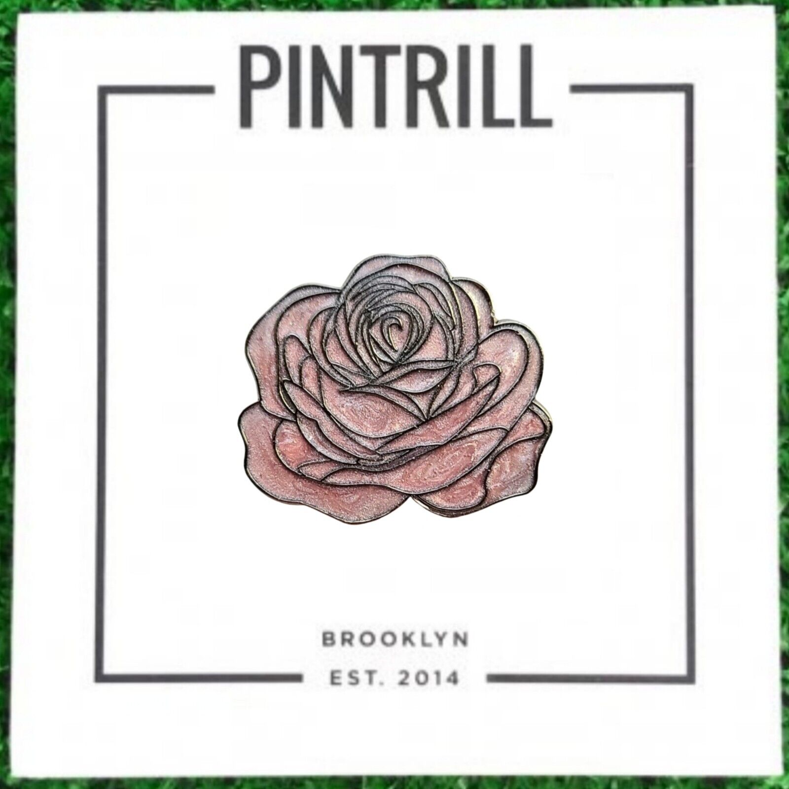 ⚡RARE⚡ PINTRILL Glittered Pink Rose Pin *BRAND NEW* 2016 LIMITED EDITION 🌹