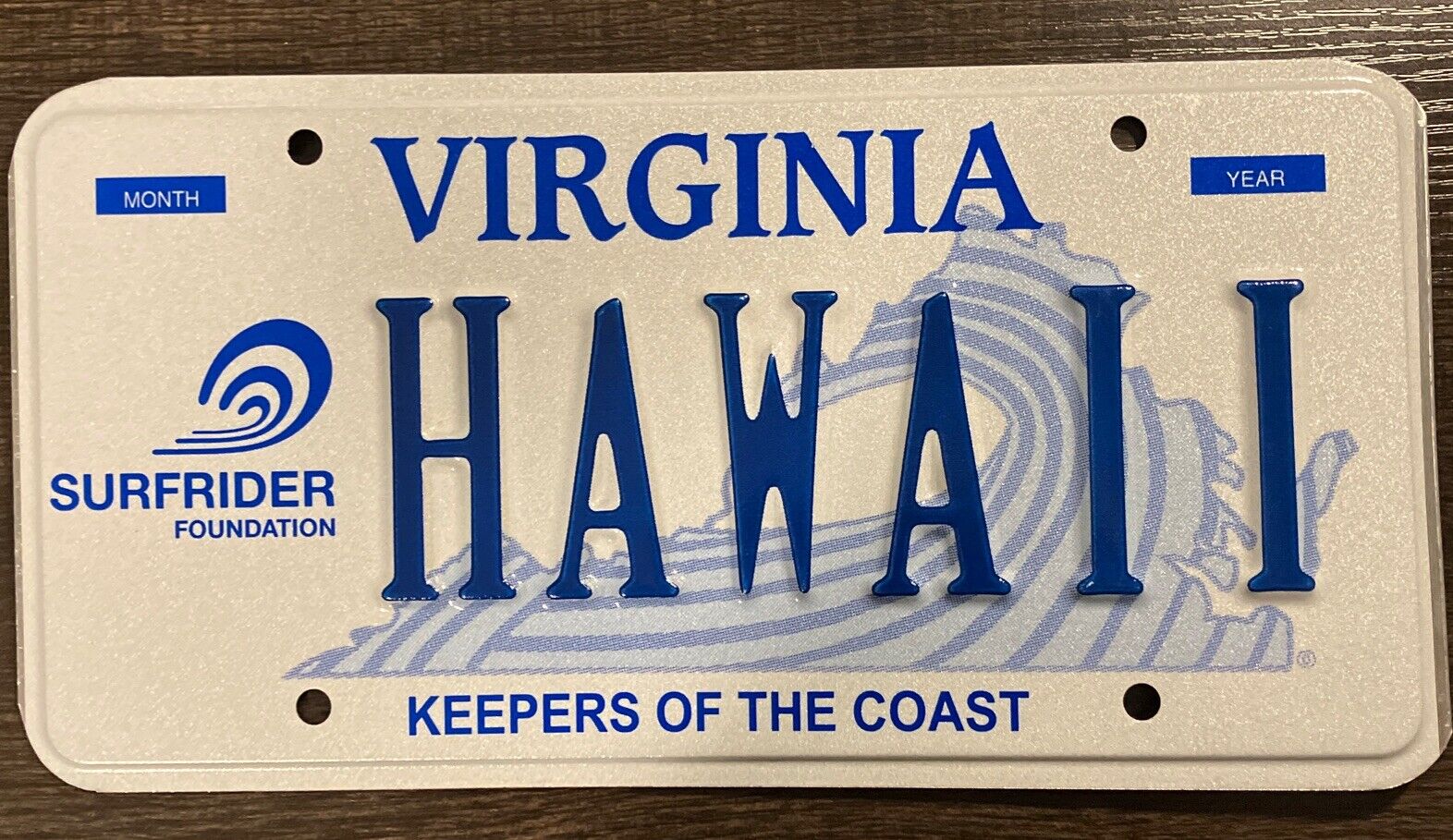 Virginia Personalized Vanity License Plate Tag HAWAII Surf rider Keeper of Coast