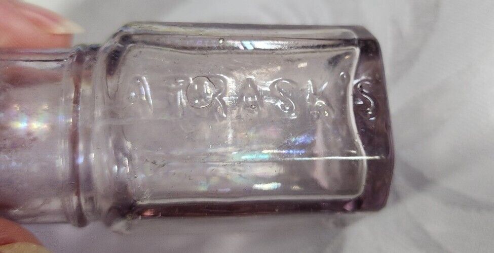 Vintage A.TRASK\'S OINTMENT Vintage Clear Glass Bottle (#24)