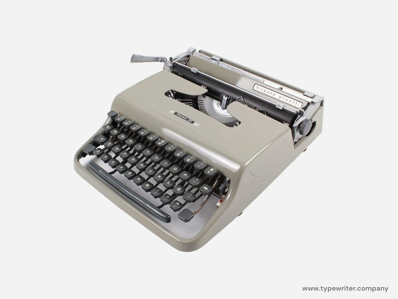 Olivetti Lettera Pluma 22 Light Gray Original Typewriter, Vintage, Manual