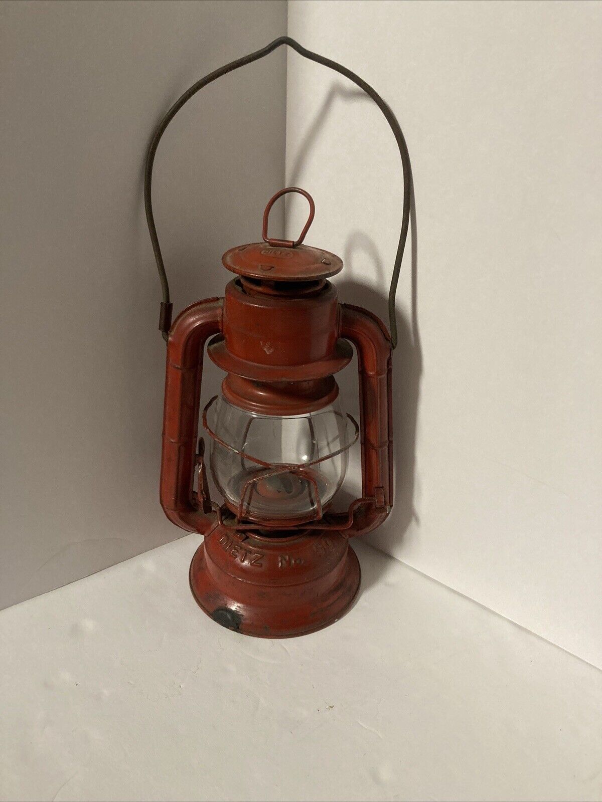 Vintage Dietz No. 50 Red Needs Plug And Part Under Glass