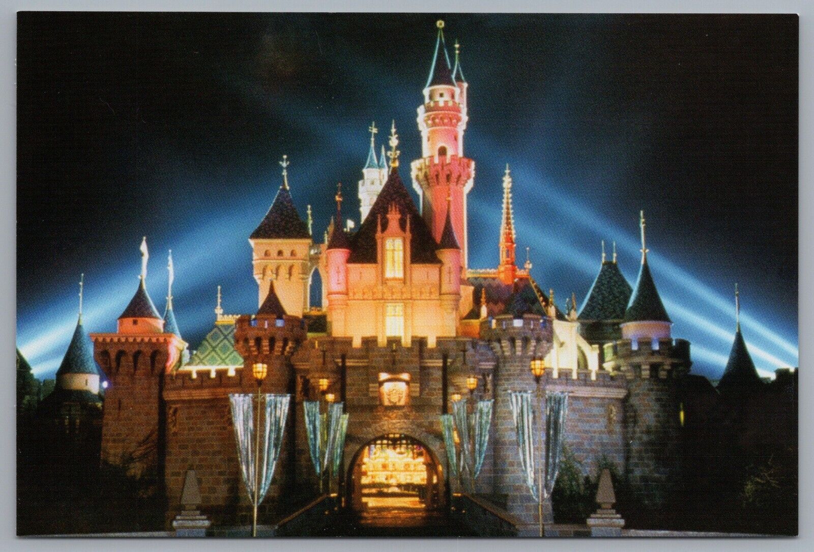 Disneyland Night View Of Sleeping Beauty Castle 4x6 Postcard
