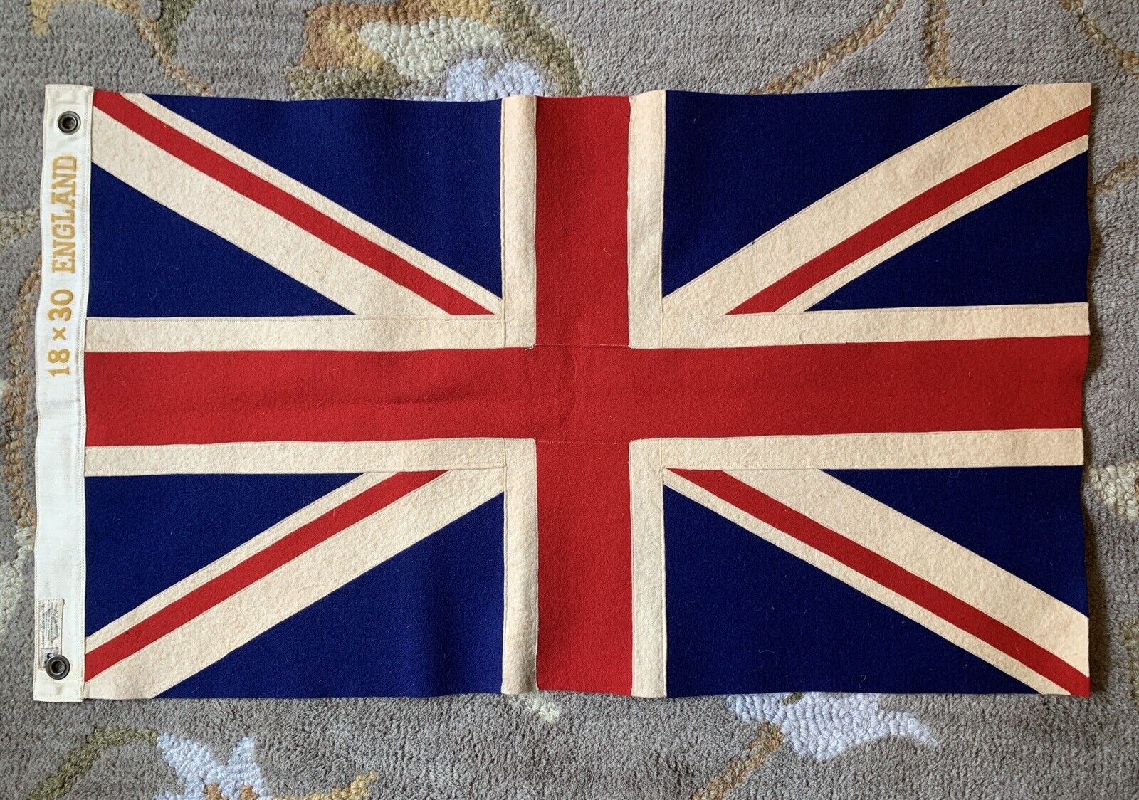 BEAUTIFUL ANTIQUE WOOL BRITISH UNION JACK FLAG 1800s WW1 WW2 PANEL SEWN OLD UK
