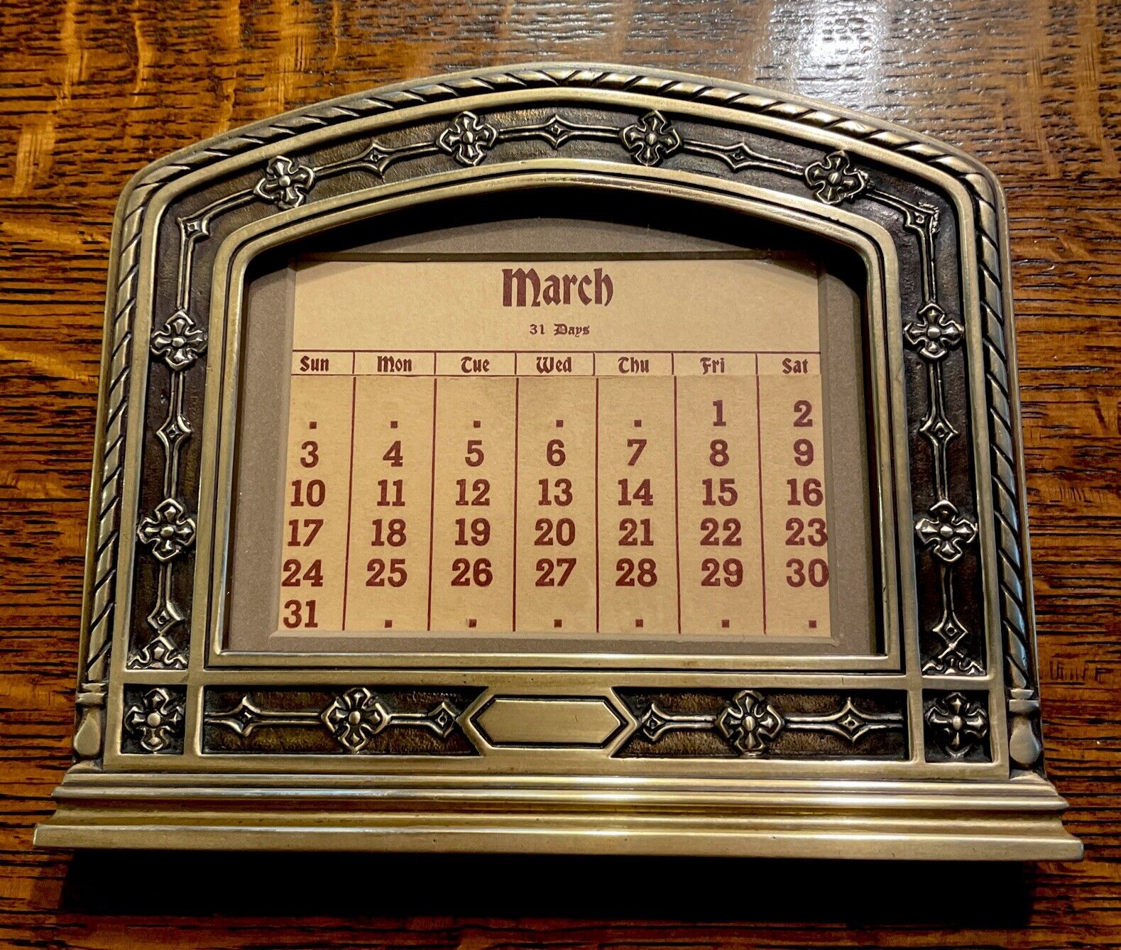 Tiffany & Co. Perpetual Calendar Frame w/Stand #21534 Z: Original Inserts c1930