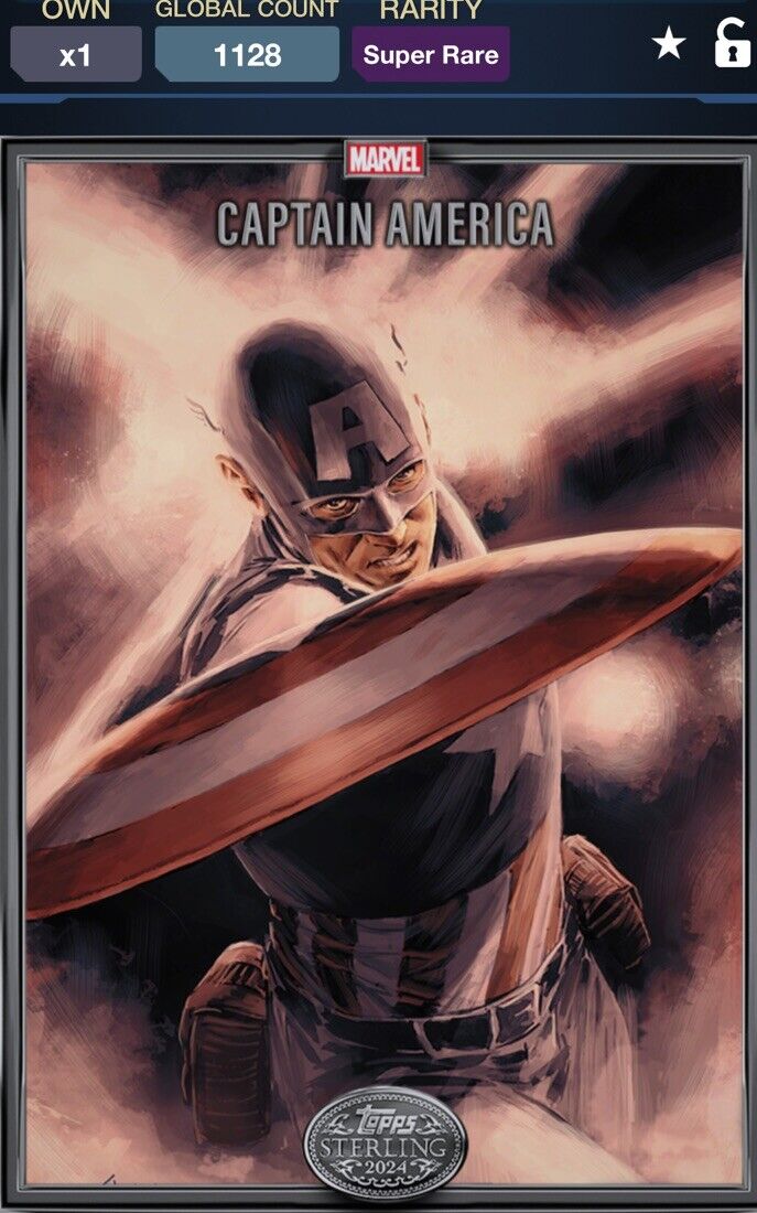  🟣DIGITALCARD🟣 Marvel Collect  CAPTAIN AMERICA Topps Sterling Silver...