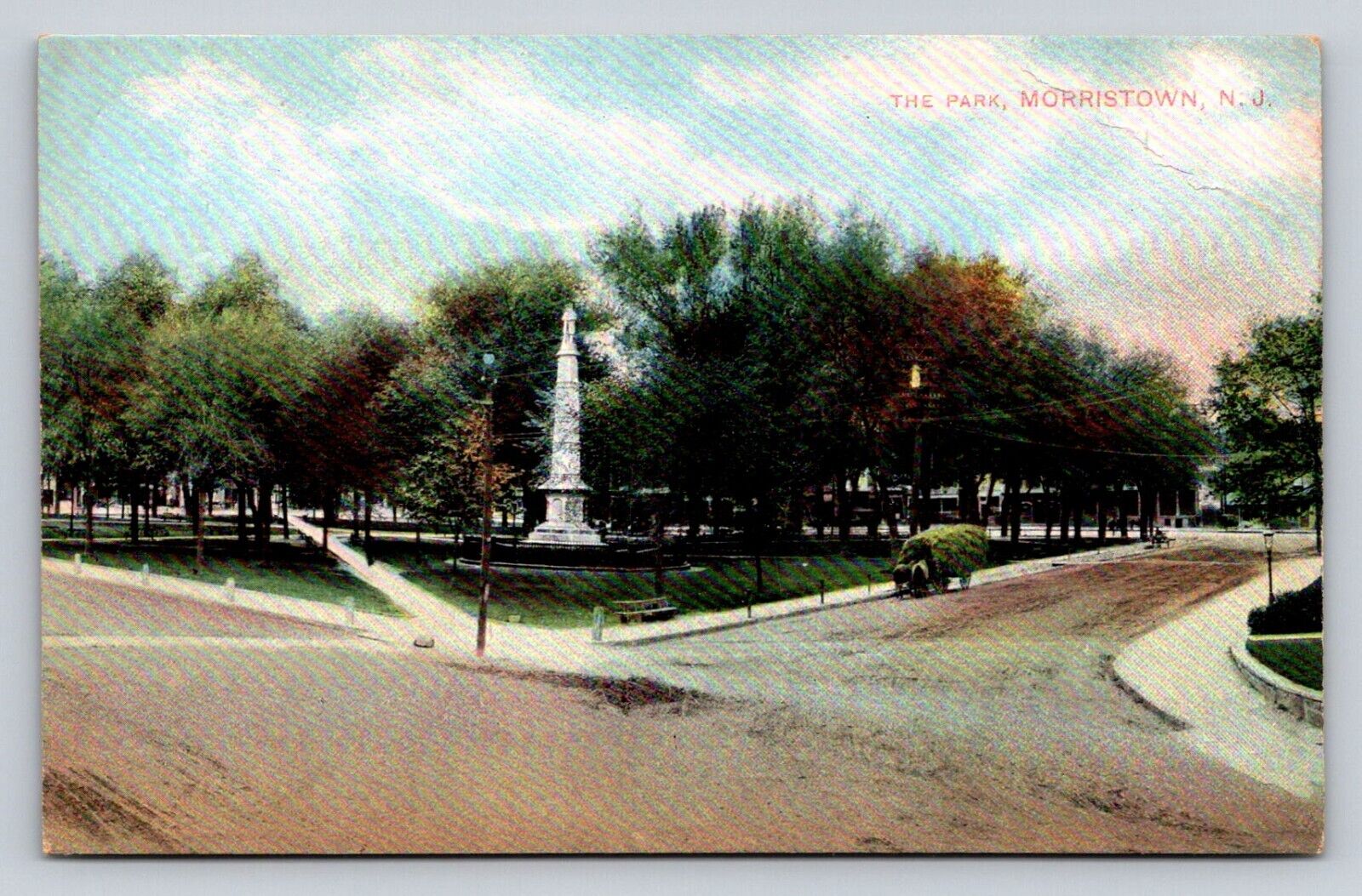 c1910 Street View The Park Morristown New Jersey P755