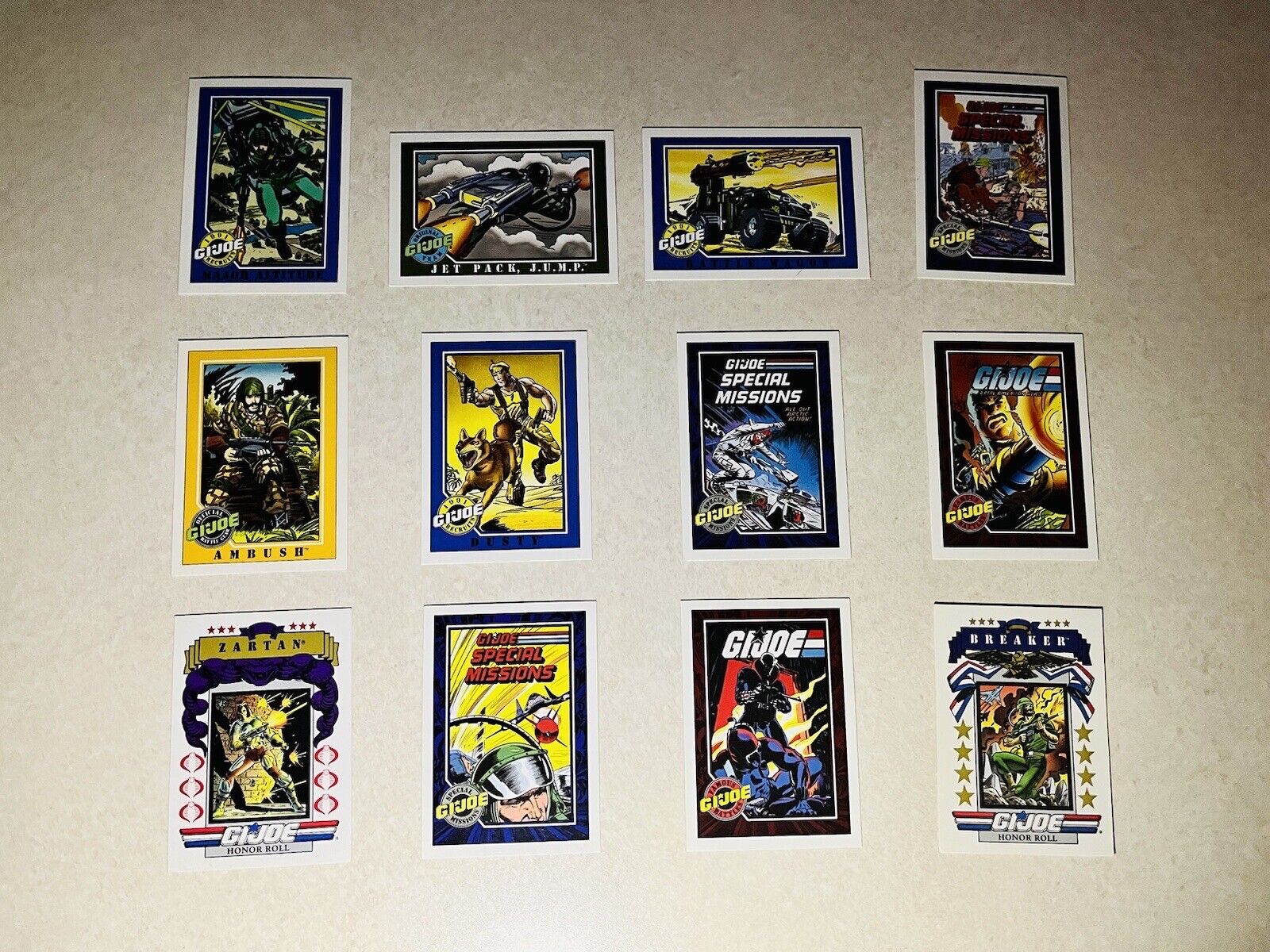 Vtg. 1991 Hasbro Impel G.I. Joe Set series 1 Trading Cards 12 Cards