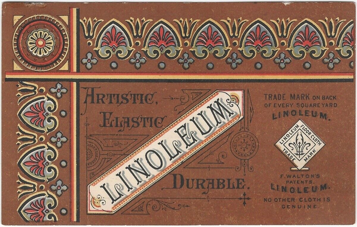 Artistic Linoleum Victorian Aesthetic Jordan Marsh Boston Nice Chromo Trade Card