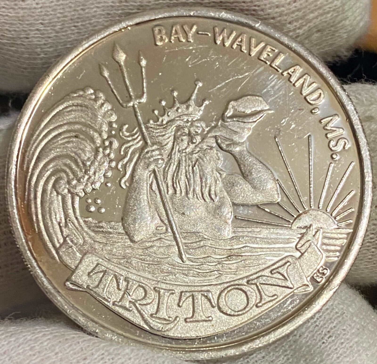 KREWE OF TRITON 1986 ~.999 Silver Mardi Gras Doubloon ~ SONG OF THE SOUTH