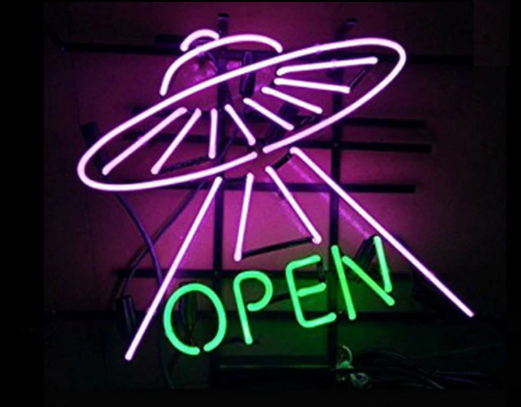 UFO Open Alliens Neon Light Sign 17