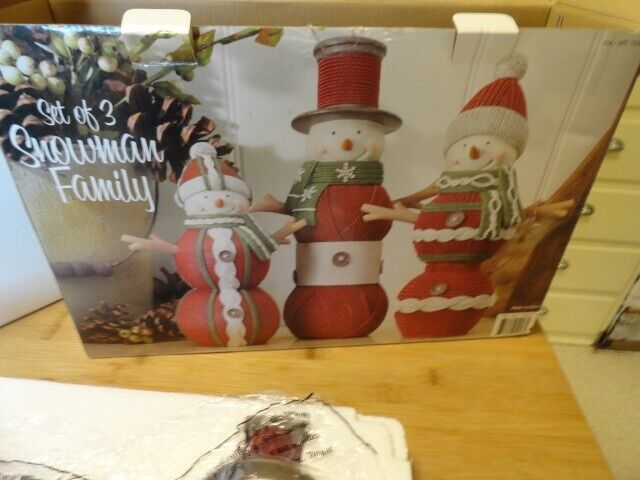 SNOWMAN FIGURES HOLIDAY WINTER SET OF 3