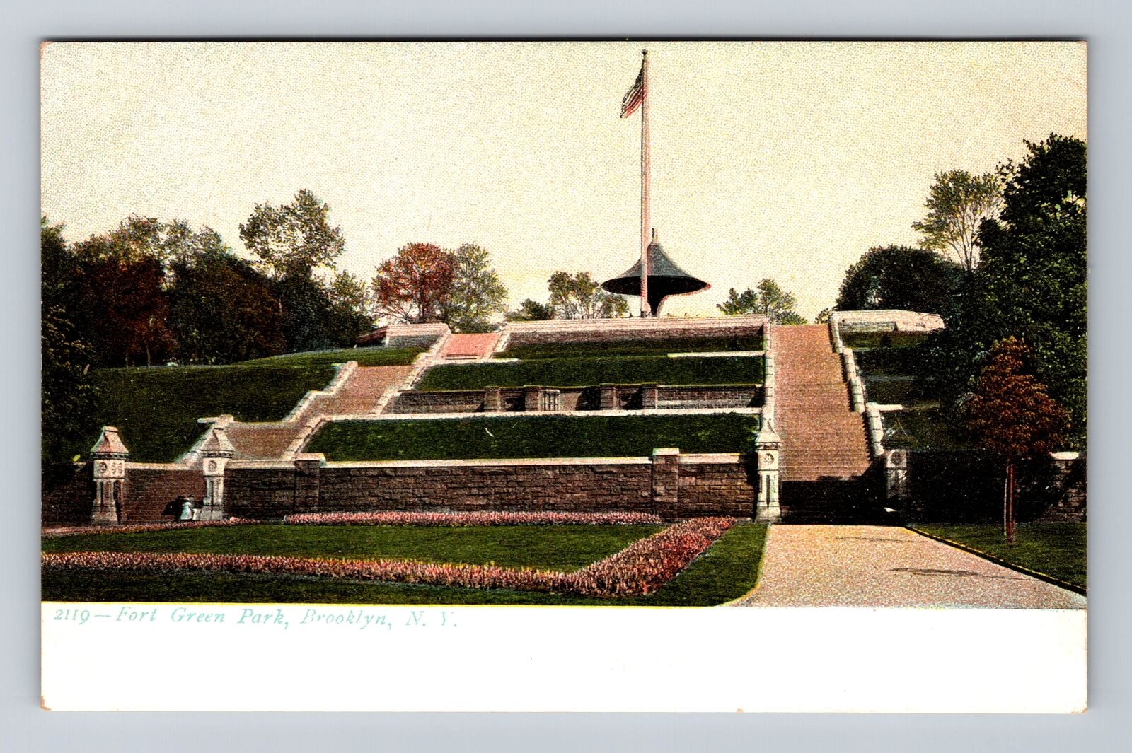 Brooklyn NY, New York, Fort Green Park, Antique, Vintage Postcard