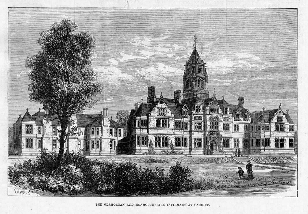 INFIRMARY ARCHITECTURE HISTORY, GLAMORGAN AND MONMOUTHSHIRE INFIRMARY AT CARDIFF
