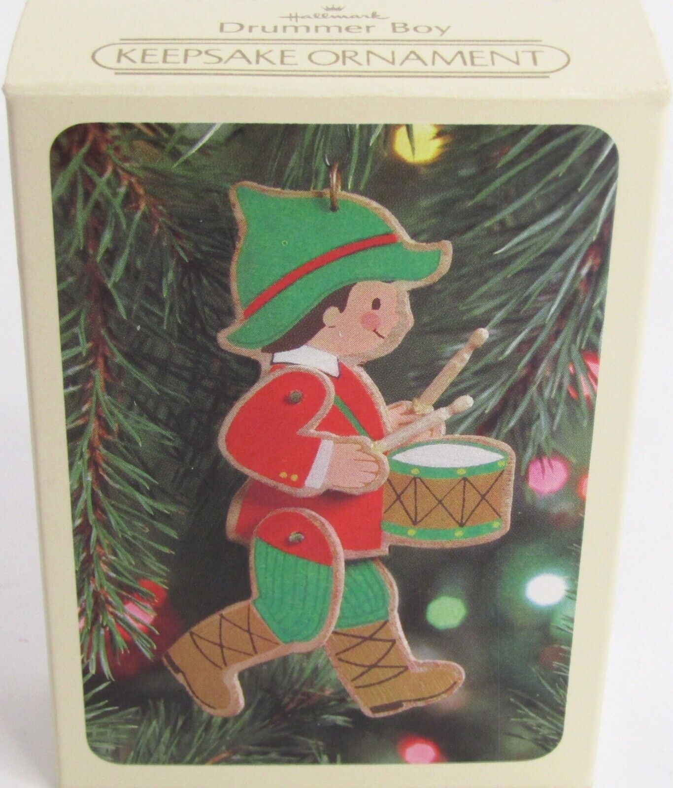 Vintage NEW Unused Hallmark Ornament Drummer Boy Movable Keepsake 1981 Christmas