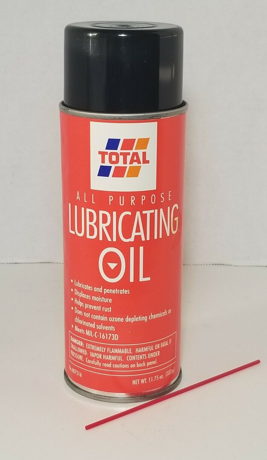 Vintage Total Gas All Purpose Lubricanting Oil Can Aerosol Spray No Bar Code NOS