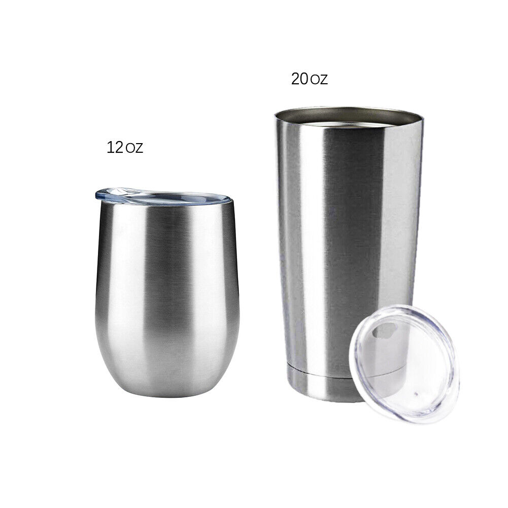 20oz 12oz Set Stainless Steel Tumbler Sip Lid Double Wall Vacuum Insulated Gift