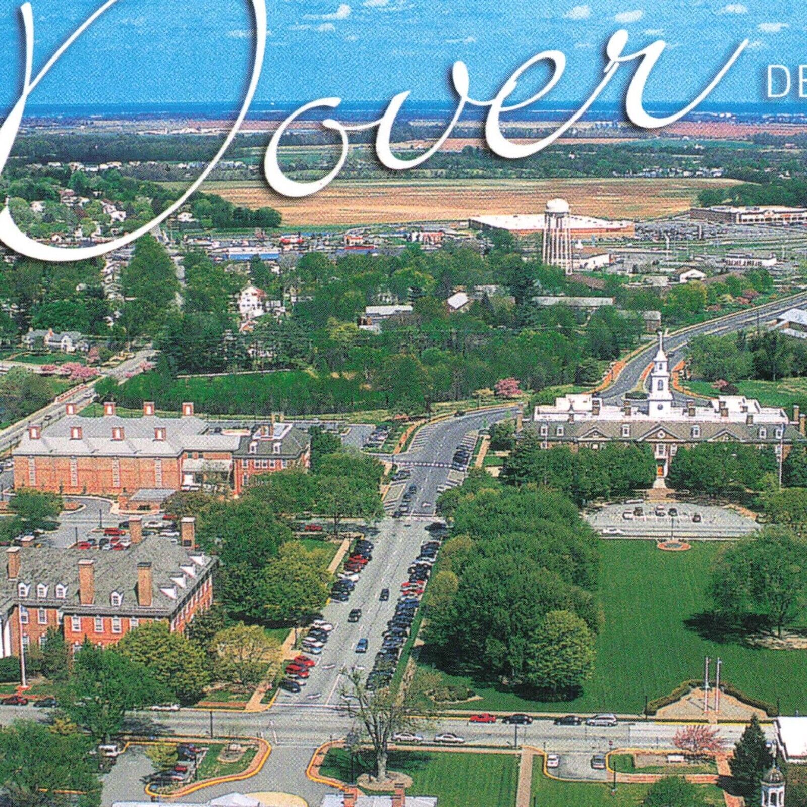 Postcard DE Dover Delaware Aerial View Old State House Legislative Hall Historic