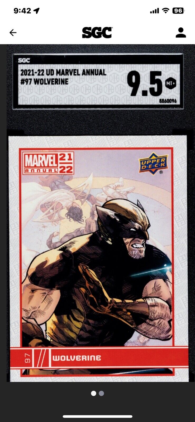 2021-22 Upper Deck Marvel Annual #97 Wolverine SGC 9.5