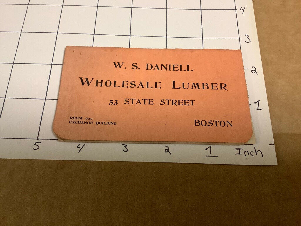 Original 1893 W S Daniell Wholesale Lumber - Boston - notebook