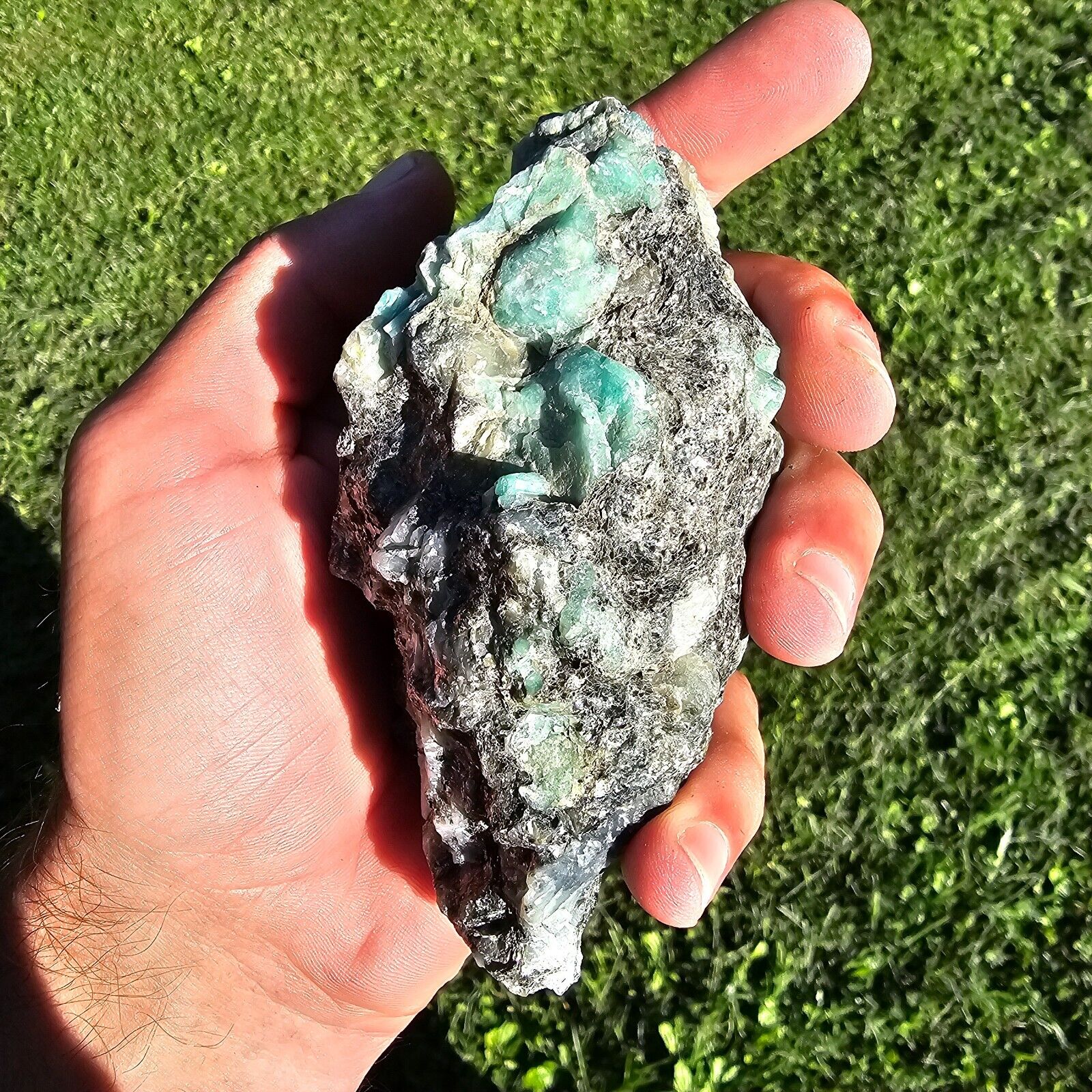 Rough Emerald in Matrix 4.5 inches Length 3.5 inches Width 