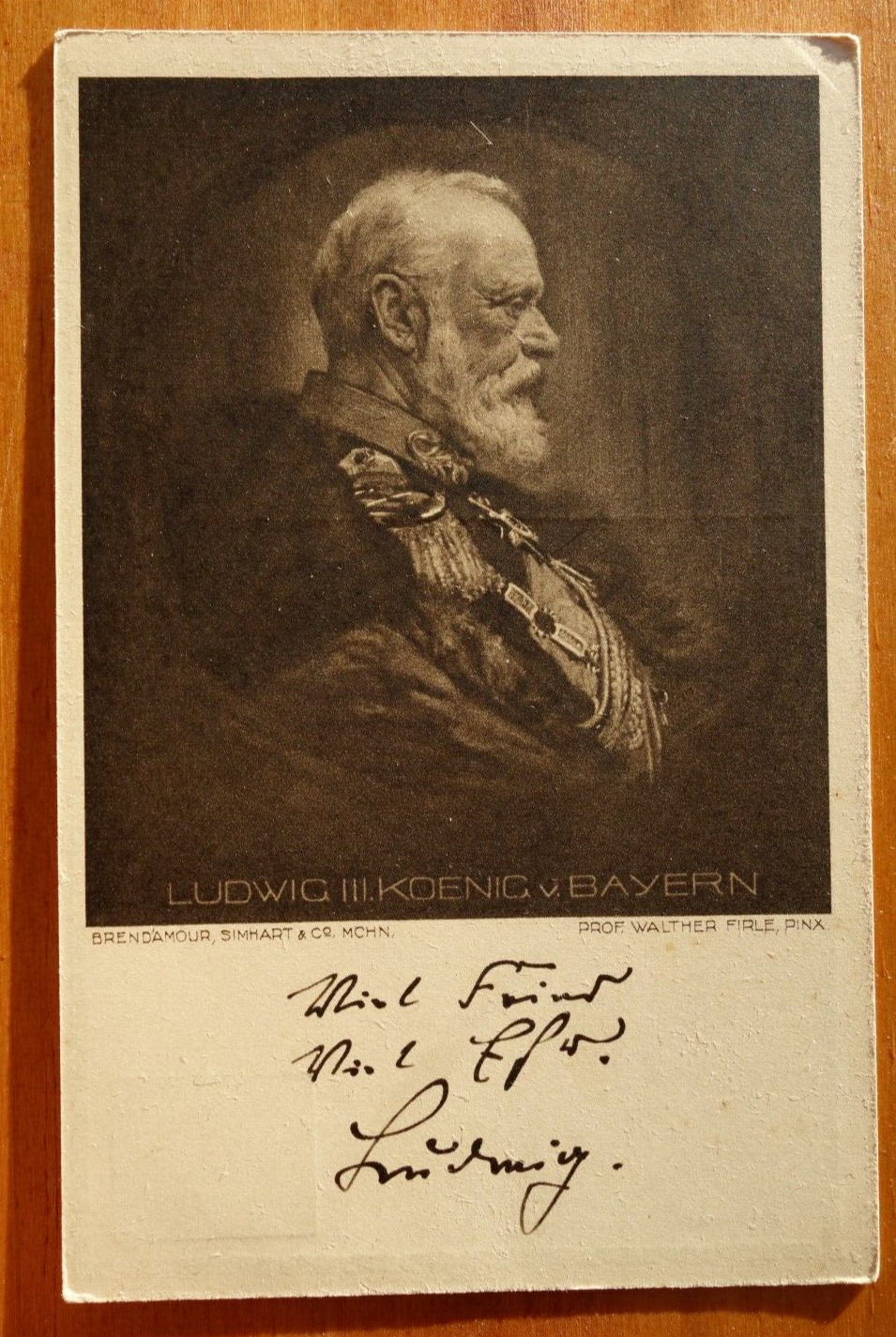 Ludwig III Koenig von Bayern Ludwig III final King of Bavaria postcard military