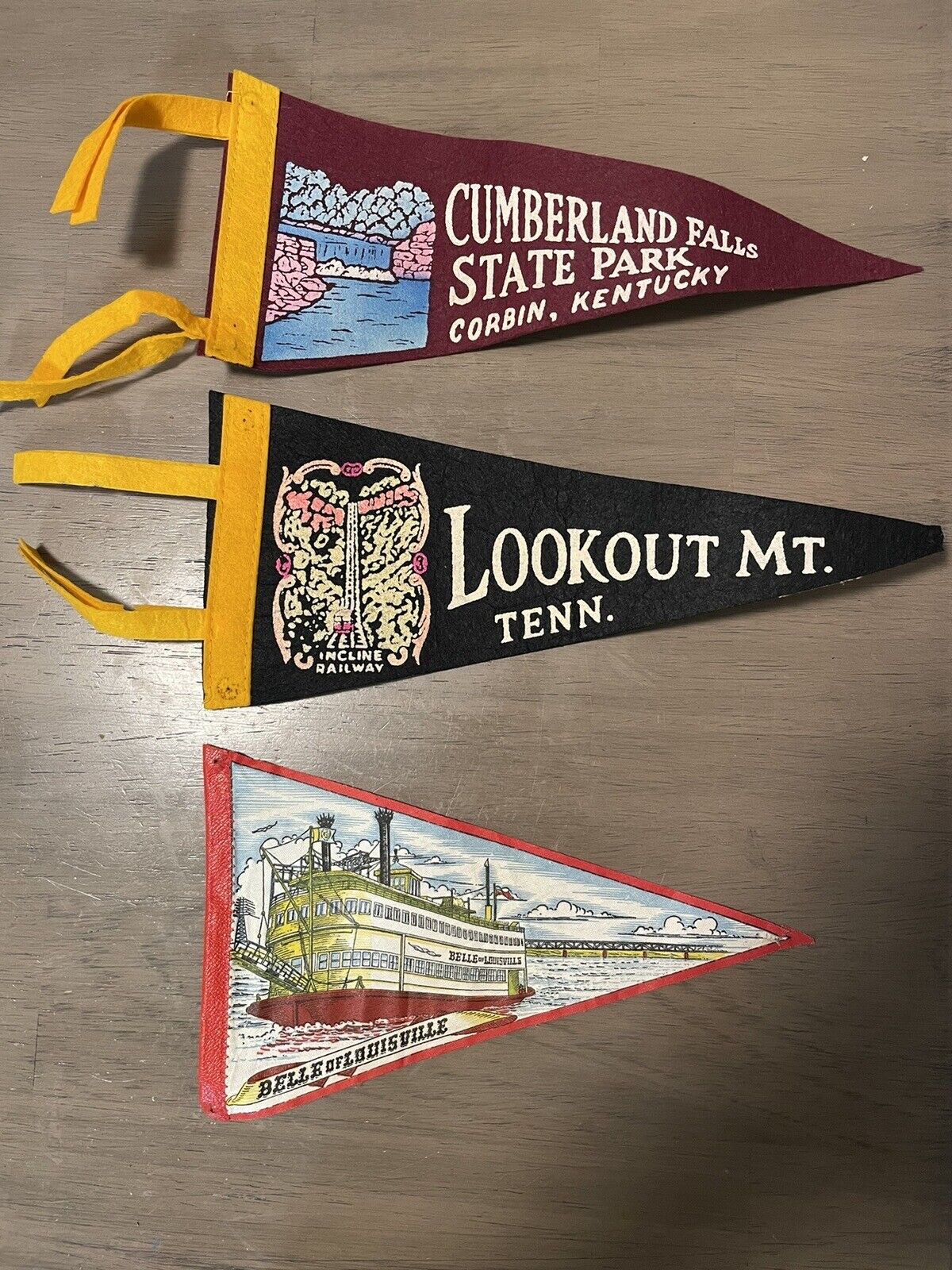 (3) Vintage Small Pennants - Assorted