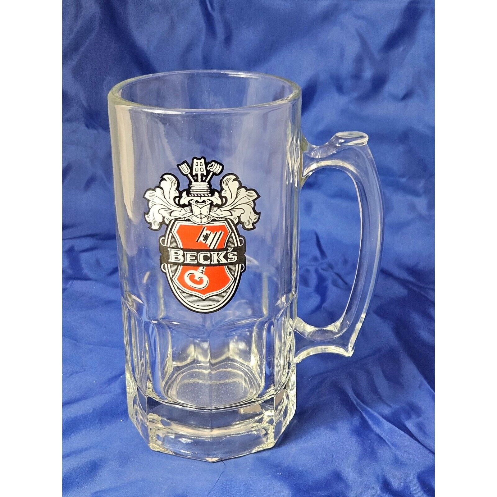 BECK'S Beer Glass Stein Libby Extra Large  Heavy 8 Inches Tall
