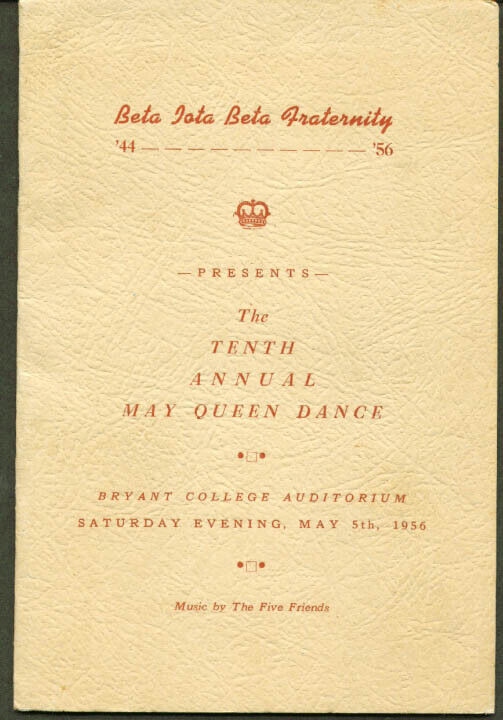 Beta Iota Beta May Queen Dance program Bryant College 1956