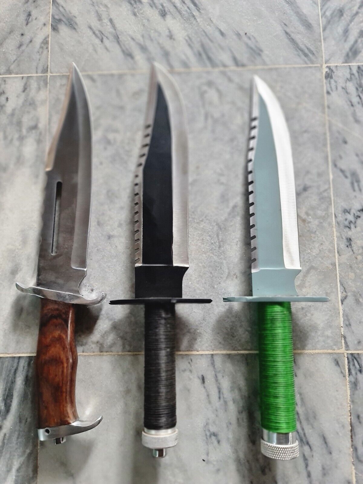 Set of Rambo First blood knife trilogy w/ sheath Army tactical Bowie knife