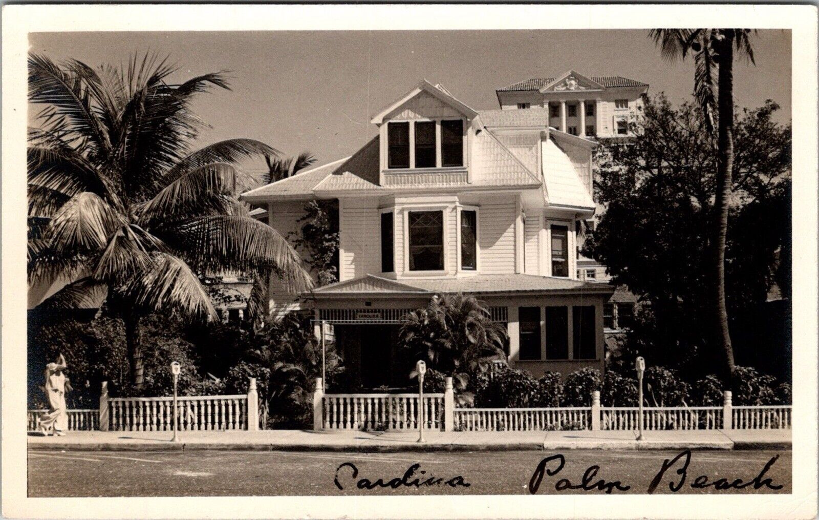 RPPC-WEST PALM BEACH FL-CAROLINA GUEST HOUSE-ELLIOTT-FLORIDA REAL PHOTO JC26