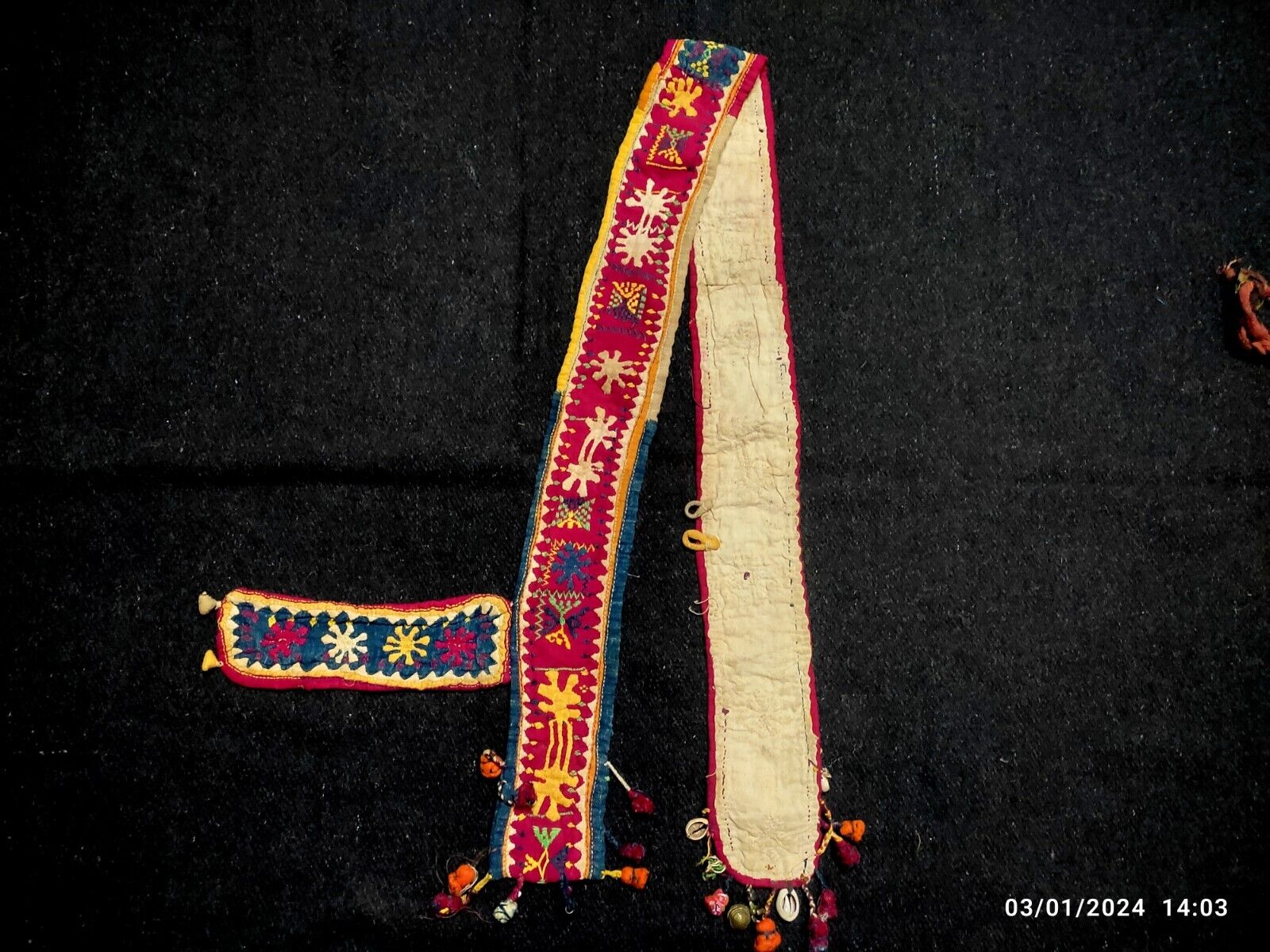 indian Banjara belt vintage ethnic tribal rabari kutch antique applique belt  25