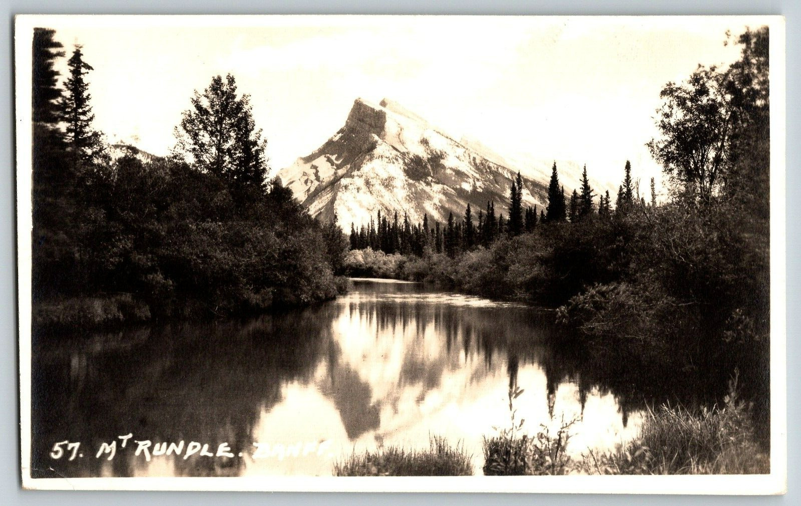 RPPC Real Photo Postcard - Mount Rundle Mountain Peak - Unposted