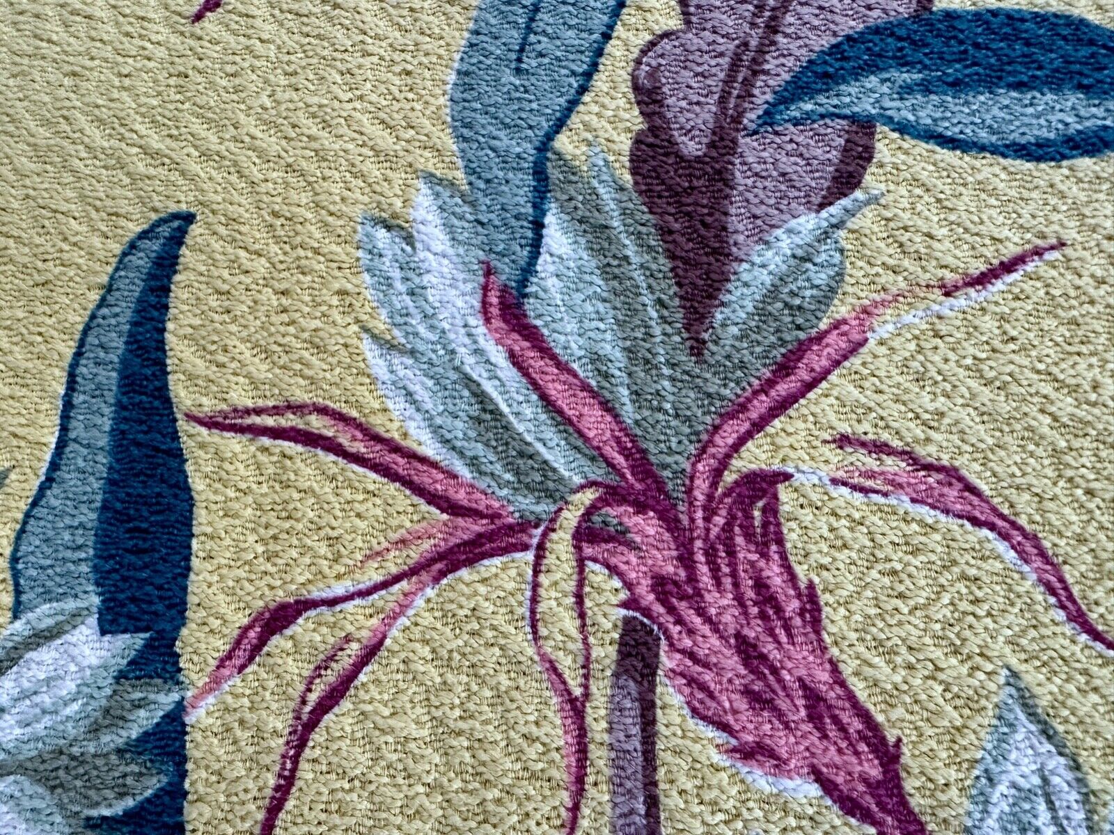 1940\'s Hawaiian Hacienda Prints Design Yucca Vintage Old Stock Barkcloth Fabric