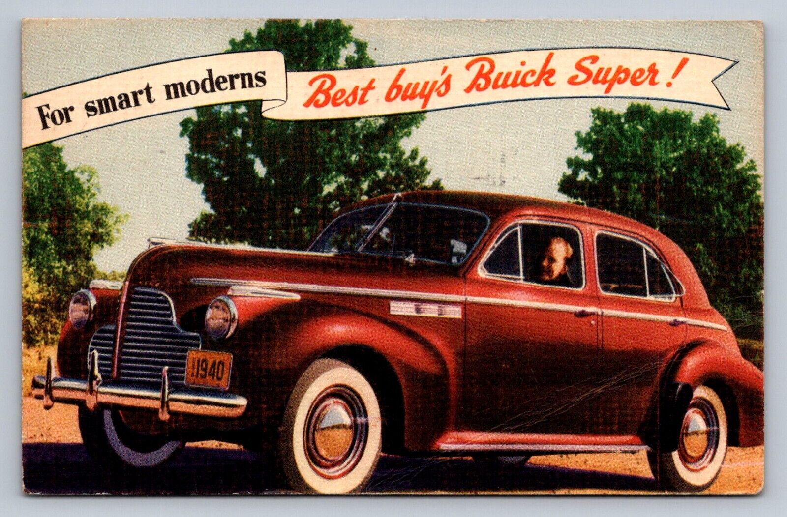 Postcard 1941 Buick Advertising Best buy\'s Buick Super Missent Stamp E811