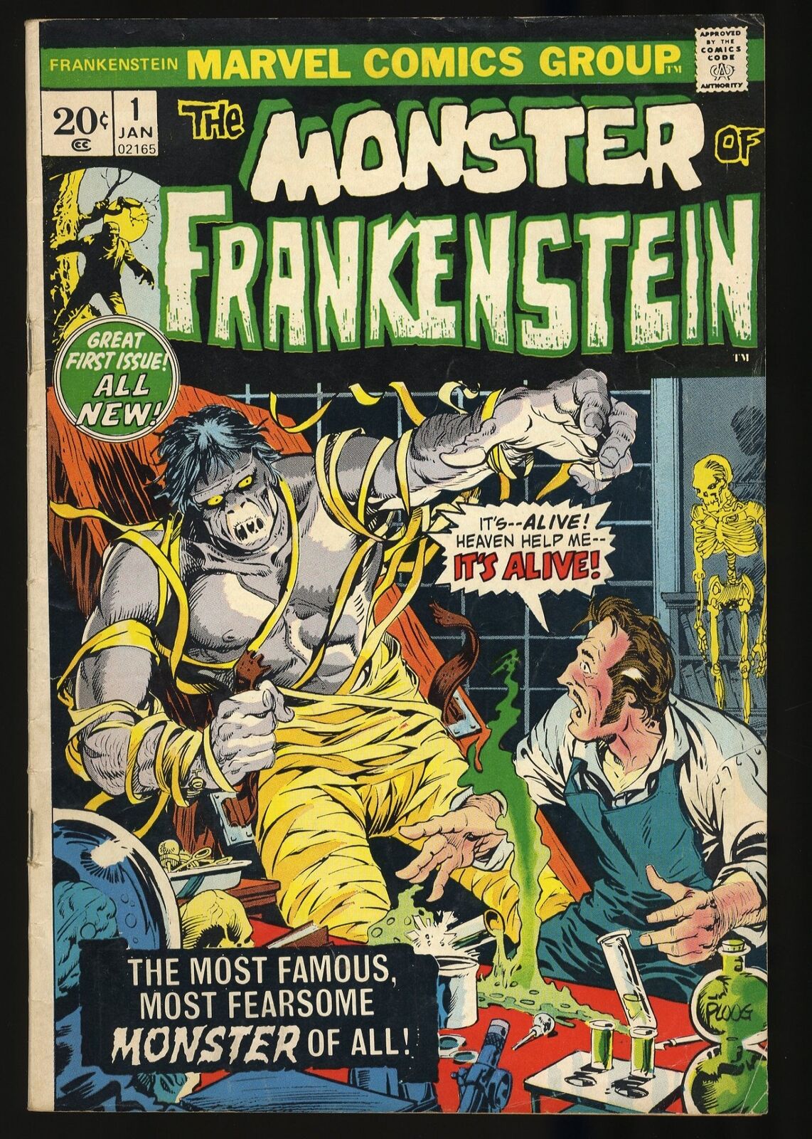 Frankenstein #1 FN+ 6.5 Bride of the Monster 1st App of Bride Marvel 1973